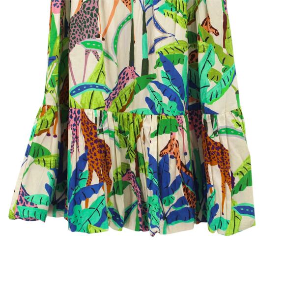 Oliphant Bubble Skirt MIni Dress Kruger Blue Green Puff Sleeves Size XL - Picture 2 of 12